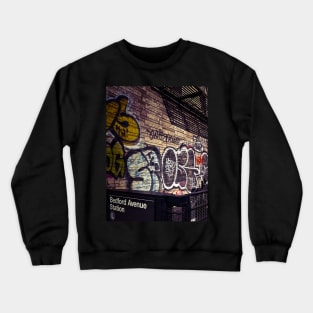 Bedford Avenue Graffiti Brooklyn NYC Crewneck Sweatshirt